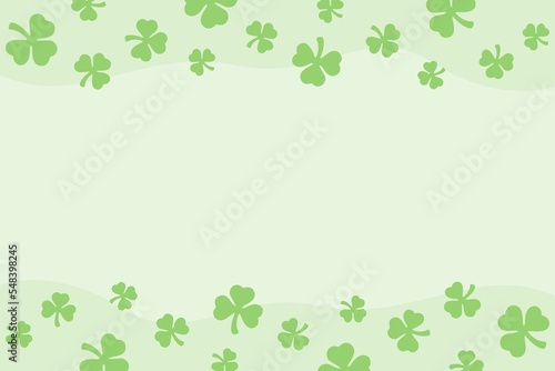 Happy Saint Patricks day with clover leaves border