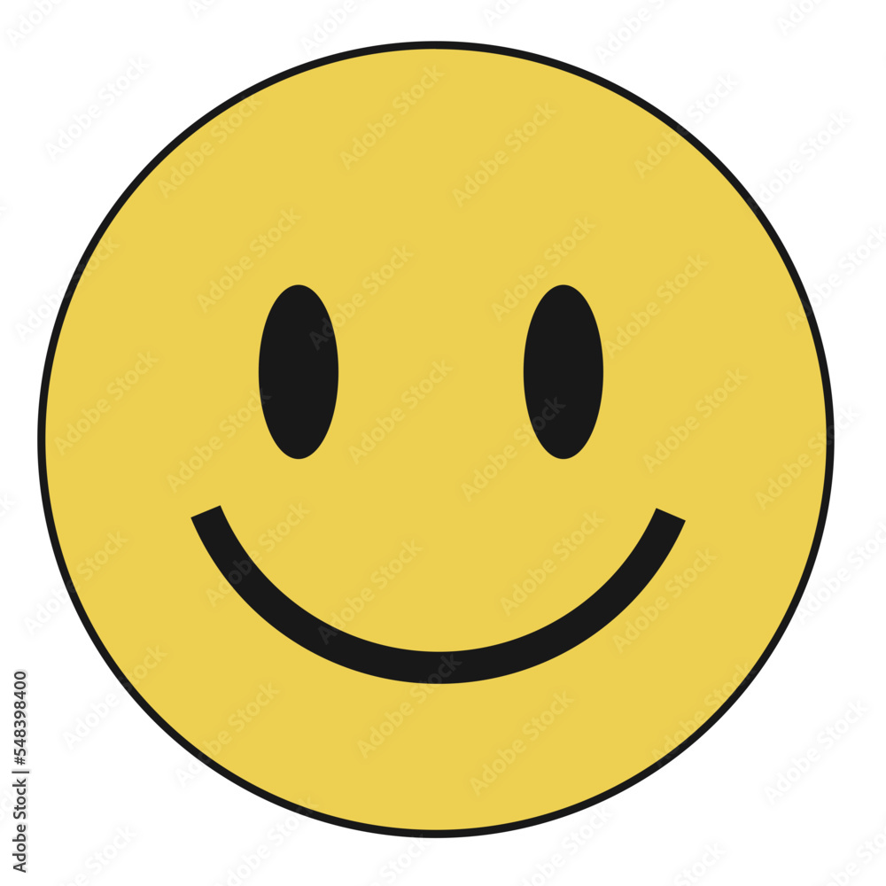 Smiley face emoji vector illustration in line filled design Stock Vector Adobe Stock