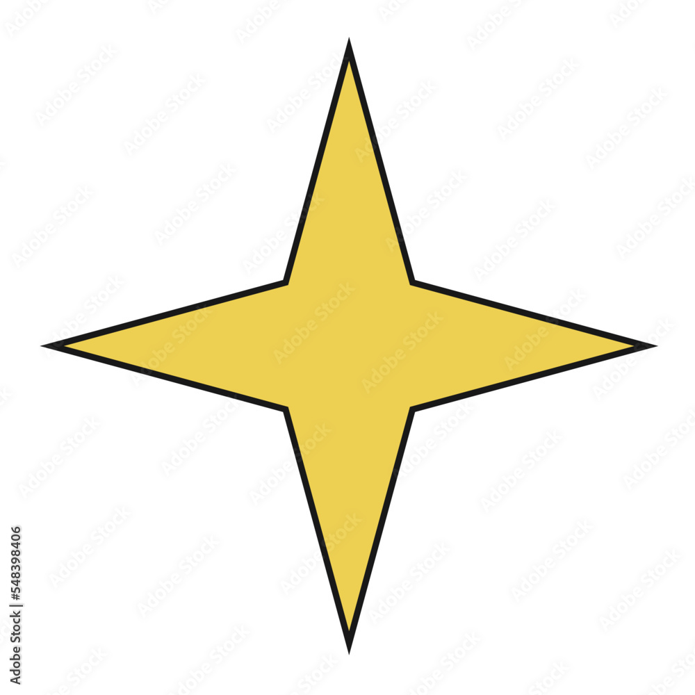Sparkle shape vector illustration in line filled design Sparkle shape vector illustration in line filled design