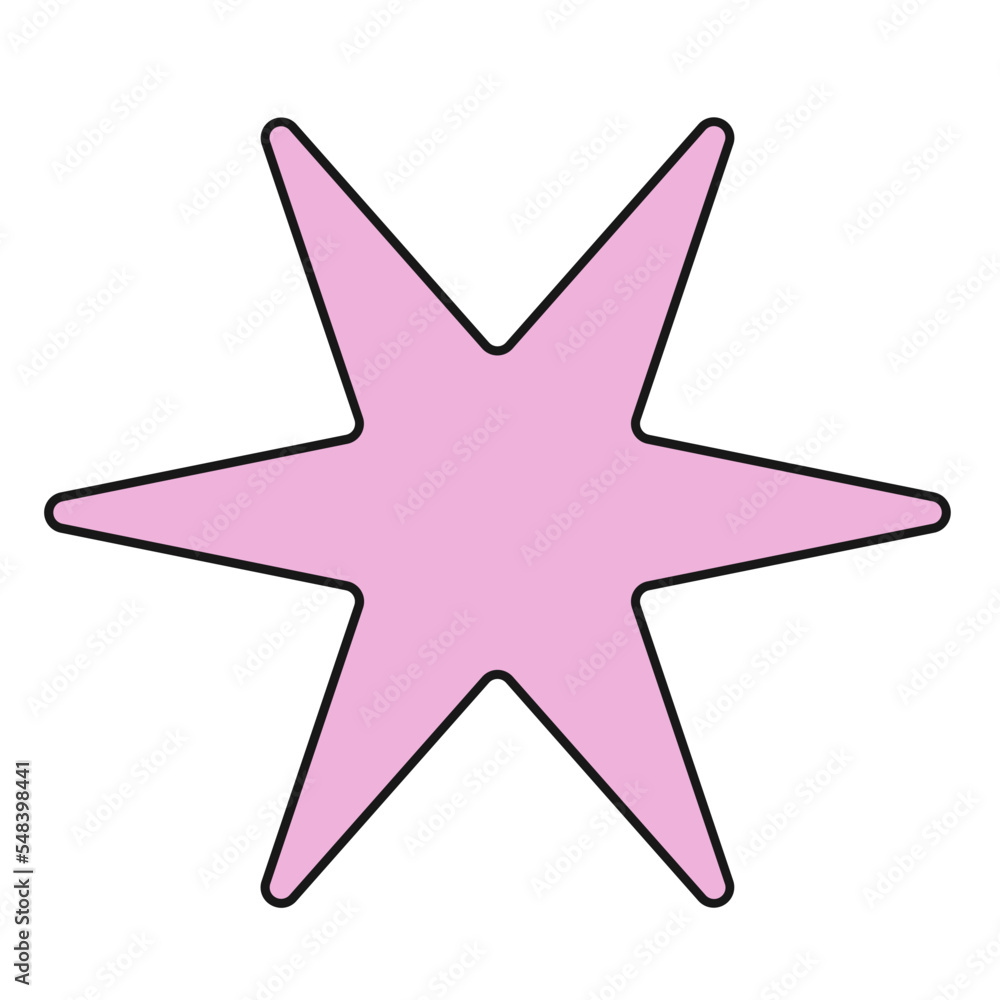 Spiky shape vector illustration in line filled design Spiky shape vector illustration in line filled design