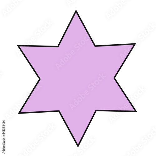 Hexagram shape vector illustration in line filled design