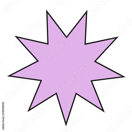 Octagram shape vector illustration in line filled design