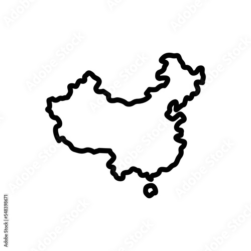 Black line icon for china