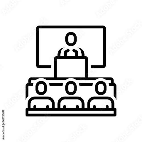 Black line icon for convention