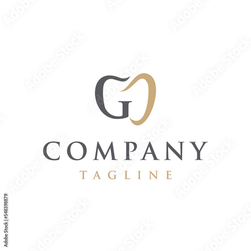 G Letter initial modern elegant luxury minimalis line art unique dental logo vector