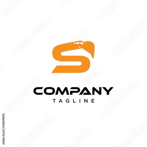 S Letter excavator Vector logo icon vector Template