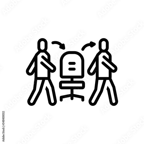Black line icon for substitute