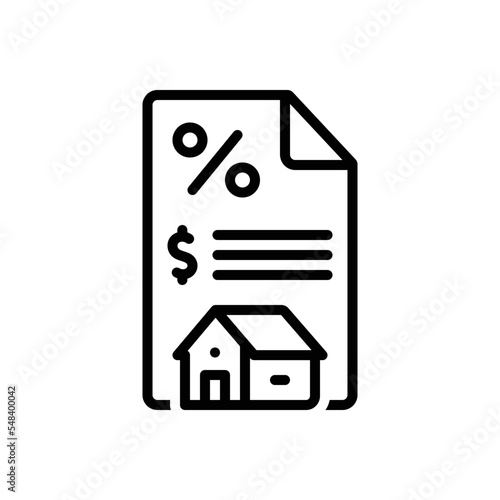 Black line icon for tax placement