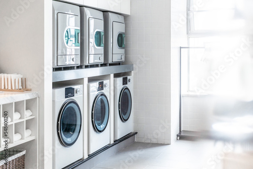 Public laundry room in the hotel.