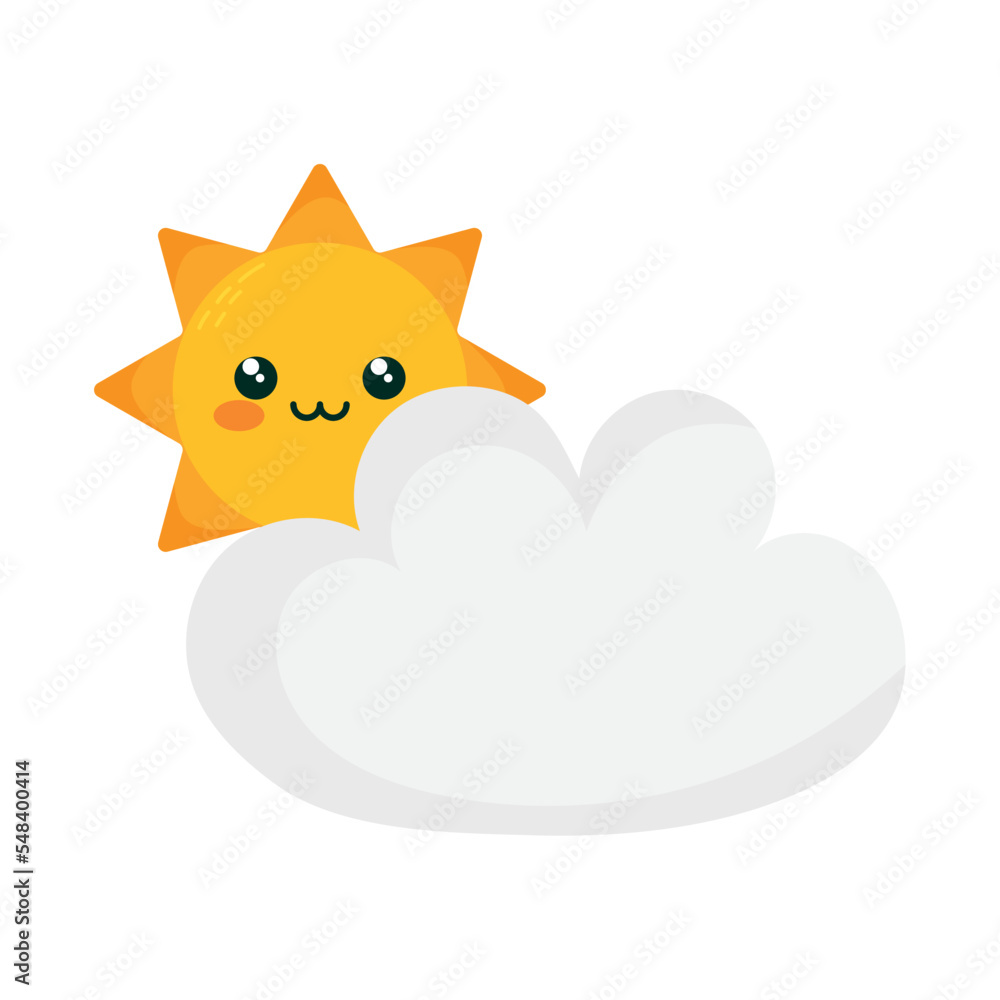 Obraz premium cute sun and cloud