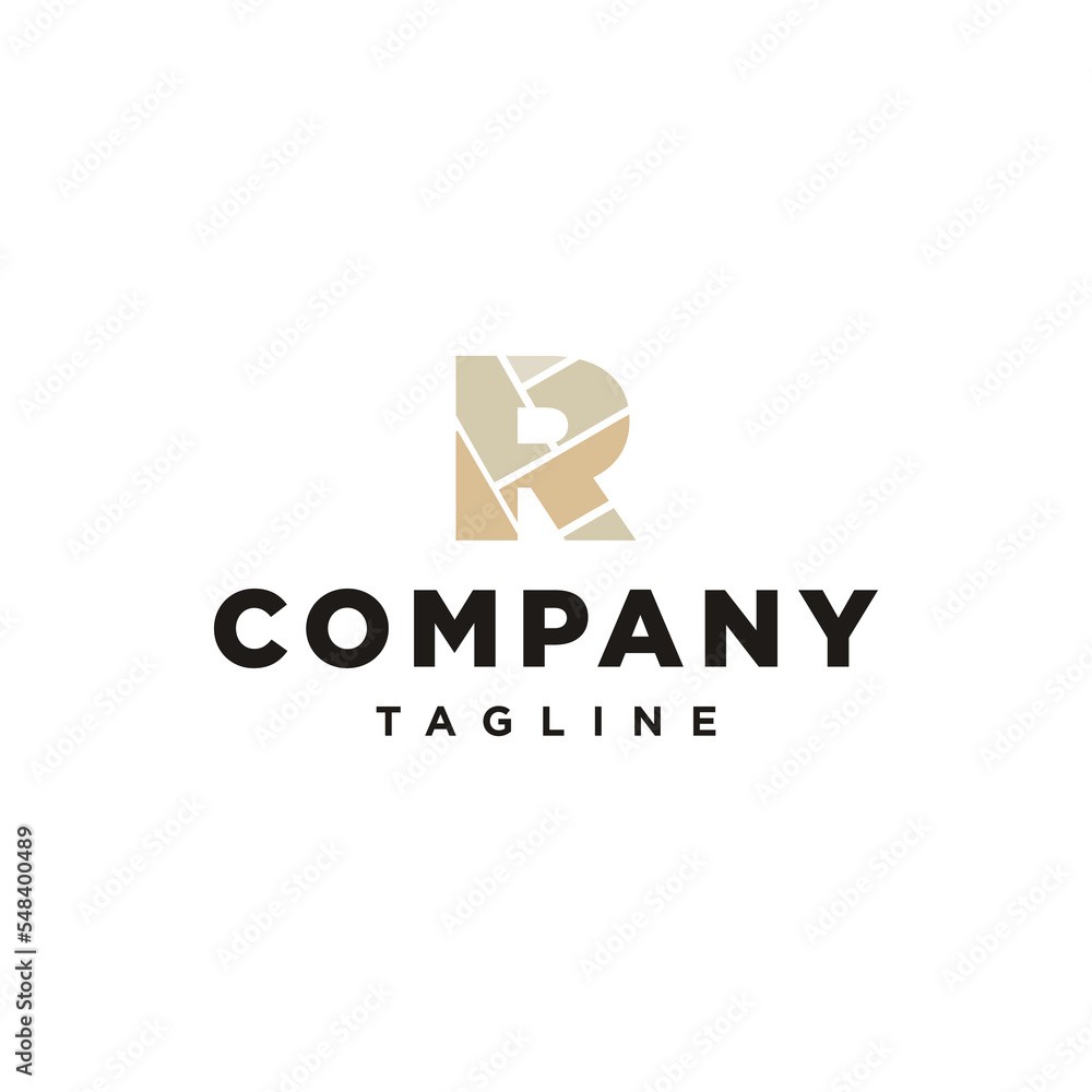 Fototapeta premium R Letter initial Floor Logo Template.