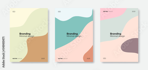 Set of trendy cover template designs. Abstract wave shapes background for branding, business promotion, and layout other. Vector