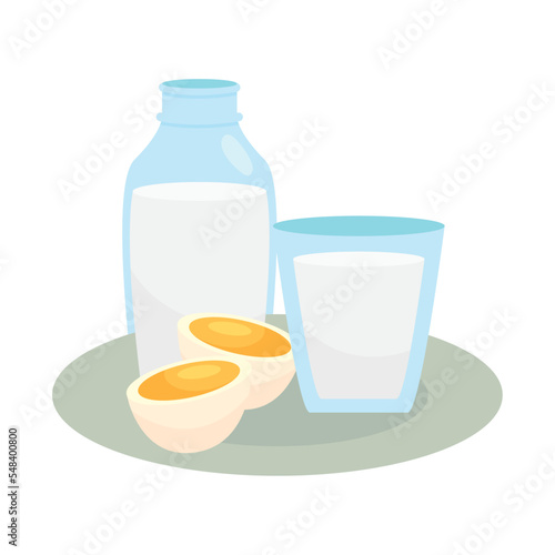 milk and boiled eggs