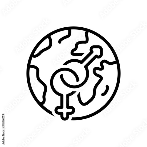 Black line icon for sex education