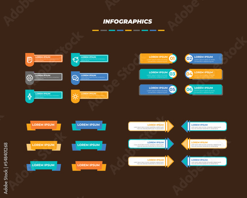 Professional Presentation steps Infographic vector, icon template