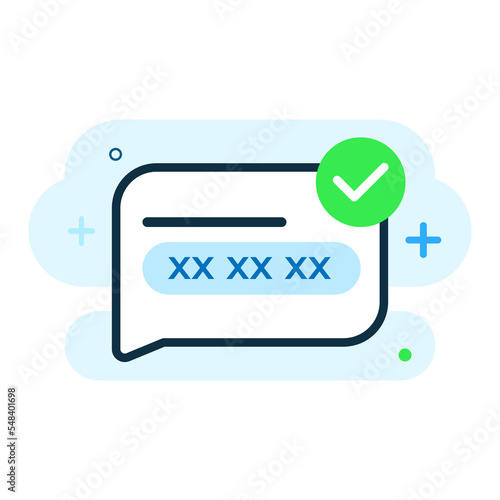verification code has been send concept illustration flat design vector eps10. modern graphic element for landing page, empty state ui, infographic, icon