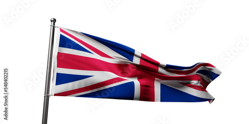 United kingdom flag isolated on white background. 3d illustration