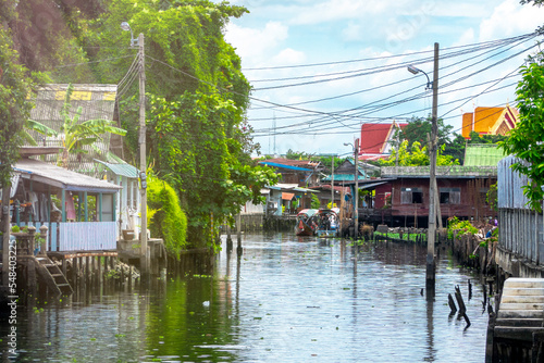 Photography Local canal community, The beautiful scenery of the Bang luang canal village in Bangkok Thailand