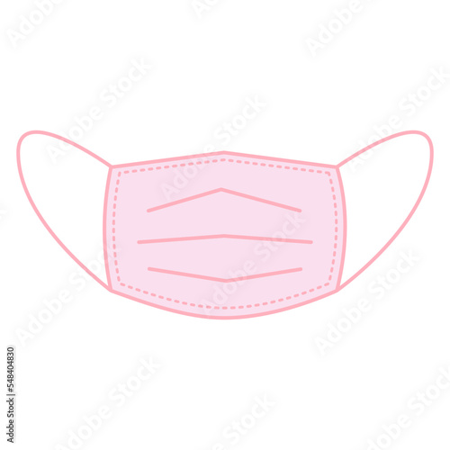 Pink mouth guard protect mask icon on white background.