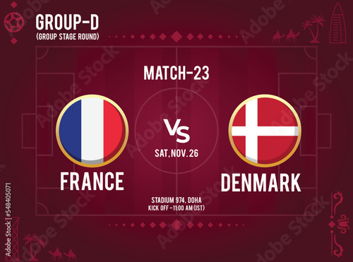 World Football Championship 2022, France Vs Denmark Match Schedule Template
