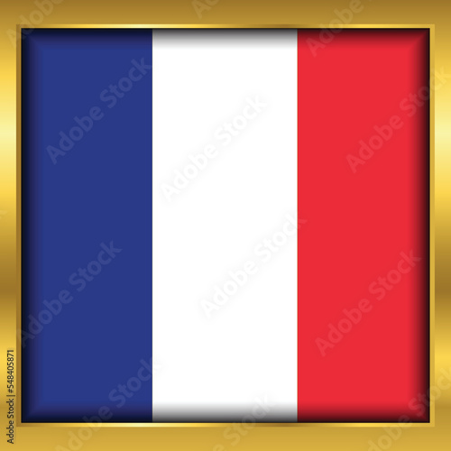 France Flag,France flag golden square button,Vector illustration eps10. Free Download France Flag,France flag golden square button,Vector illustration eps10. - GFXLoad