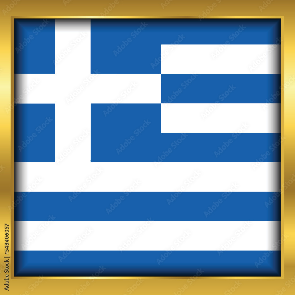 Greece Flag,Greece flag golden square button,Vector illustration eps10. Greece Flag,Greece flag golden square button,Vector illustration eps10.