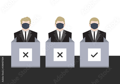 team man voter at polling station vector ep08