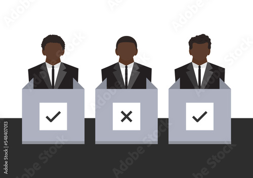 businessman voter at polling station vector ep09