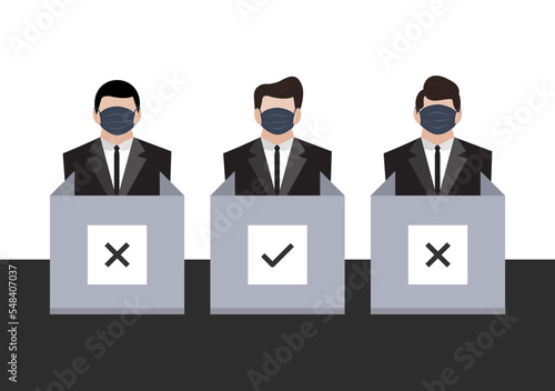 man voter at polling station vector ep12