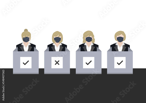 woman voter at polling station vector ep02