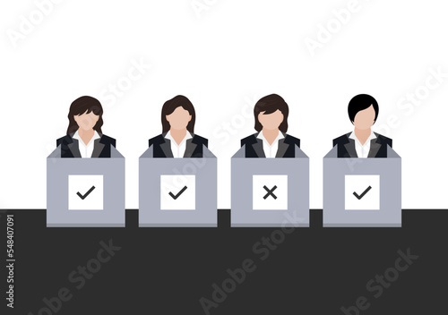 asian woman voter at polling station vector ep05