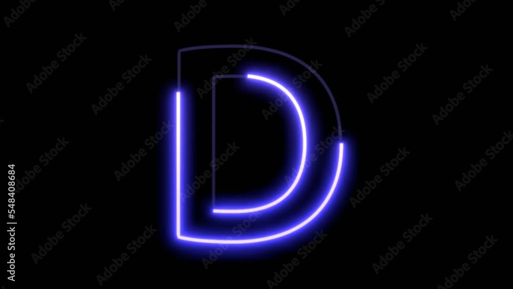 Animated Glowig Font - Letter D Animated Glowig Font - Letter D