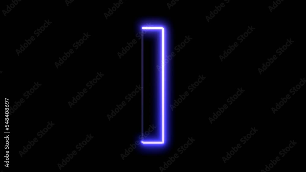 Animated Glowig Font - Letter I Animated Glowig Font - Letter I