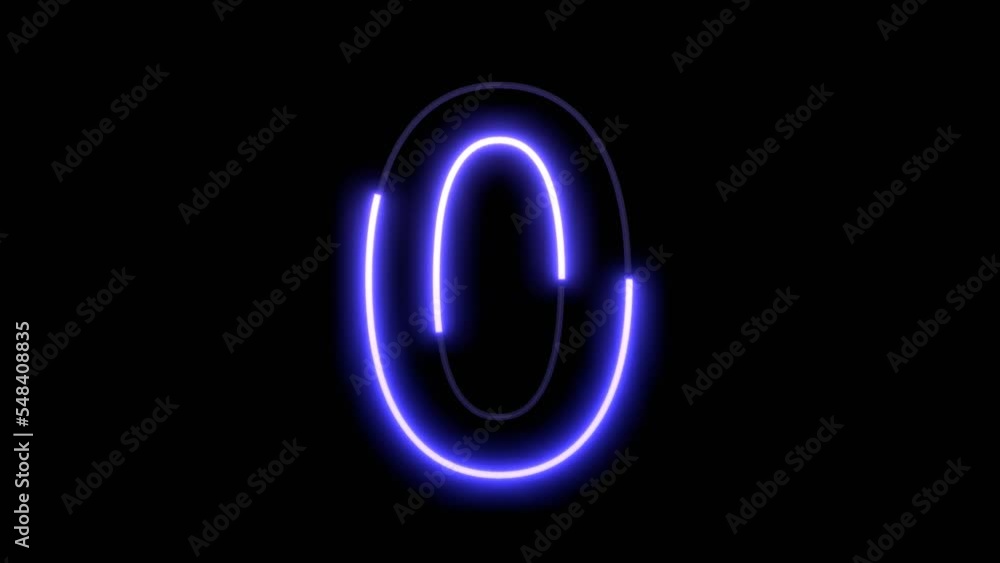 Animated Glowig Font - Number 0 Animated Glowig Font - Number 0