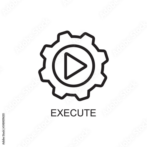 execute icon , business icon vector