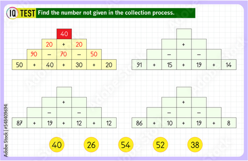 Mathematical operations. Math intelligence question, Addition subtraction and operation
