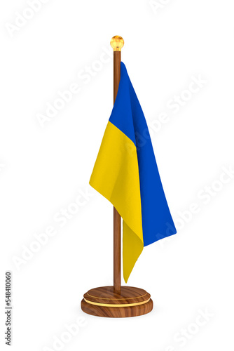 ukrainian flag on white bac...