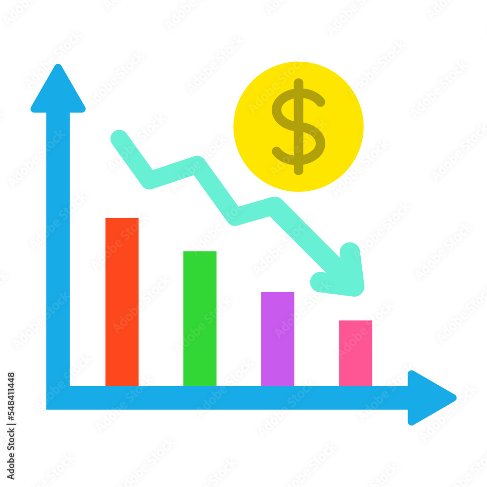 Loss Chart Flat Icon Loss Chart Flat Icon