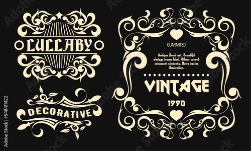 set of vintage labels