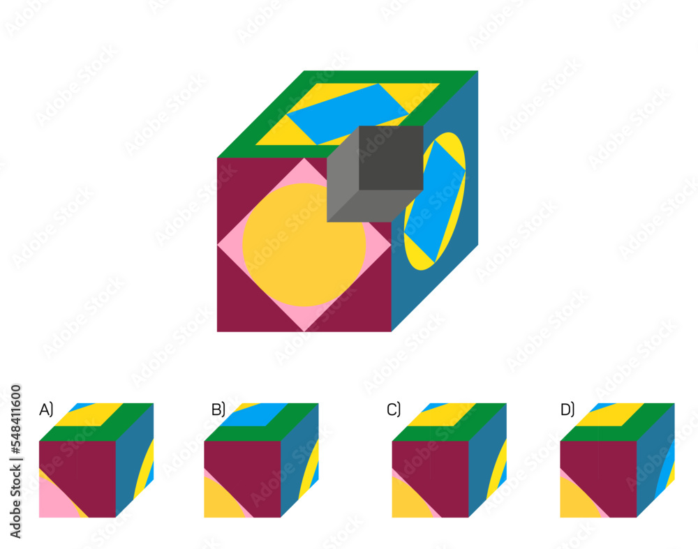 Find the Missing Piece. Shape completion questions, Find next shape