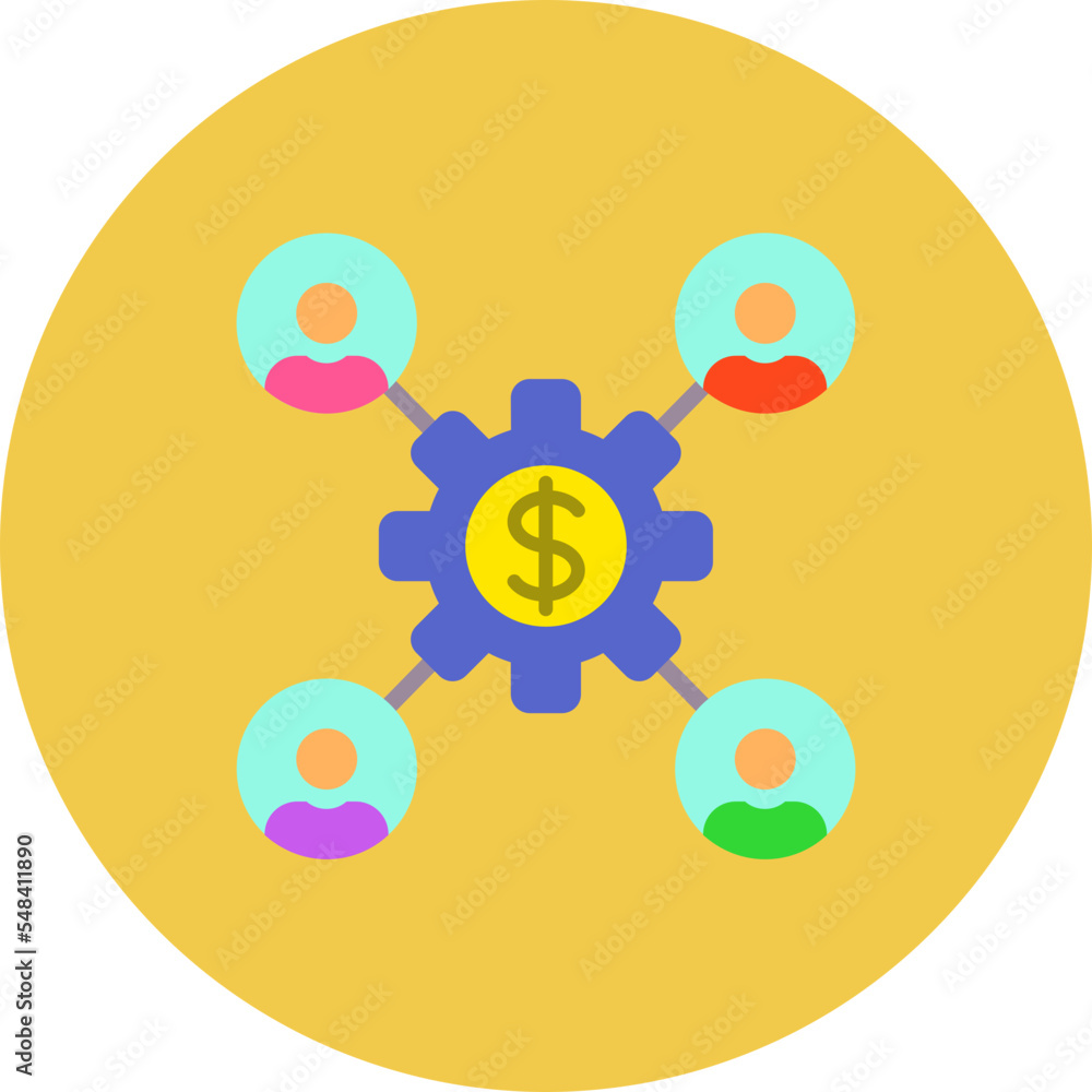 Management Multicolor Circle Flat Icon Management Multicolor Circle Flat Icon