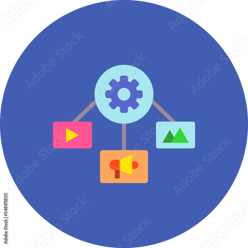 Free Download Content Management Multicolor Circle Flat Icon - GFXLoad