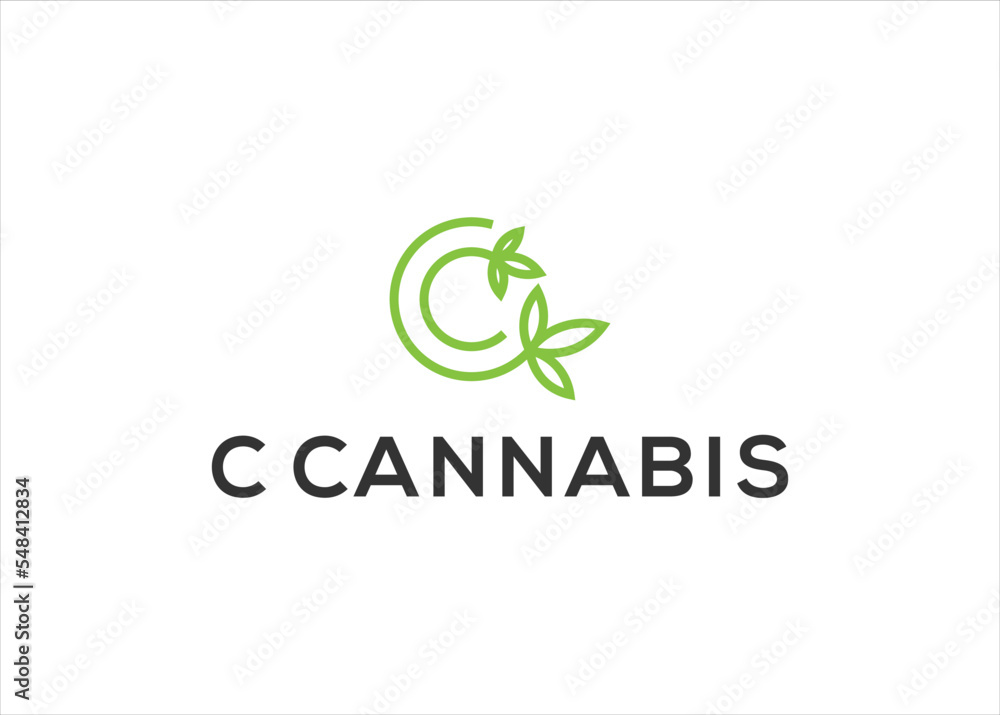 letter c cannabis logo design vector letter c cannabis logo design vector