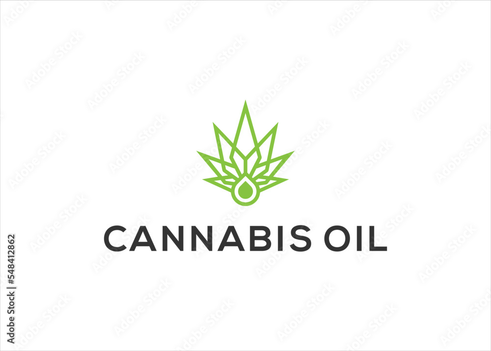 cannabis oil logo design vector illustration