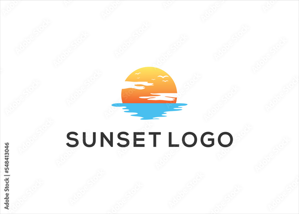 Sunset logo design vector template Sunset logo design vector template