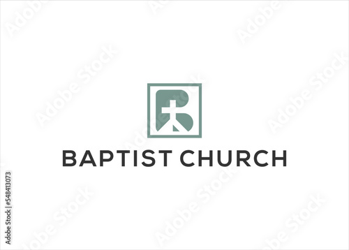 Fotografie b baptist church logo design vector