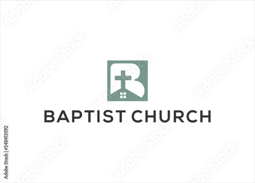 Fotografija b baptist church logo design vector