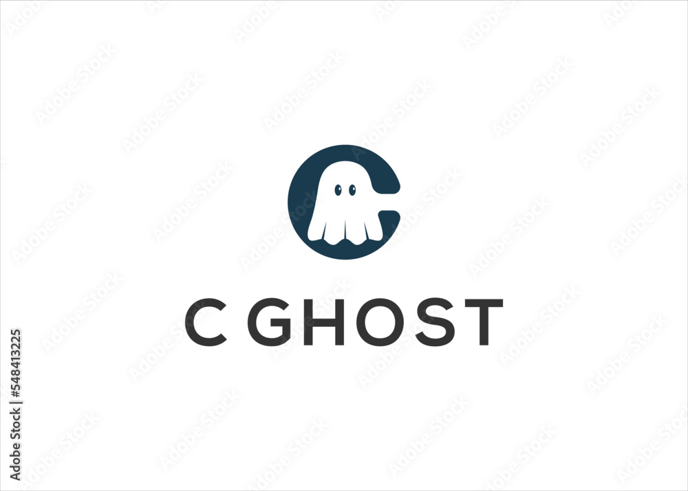 c ghost logo design vector