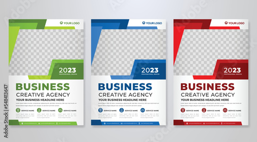 set of business flyer template