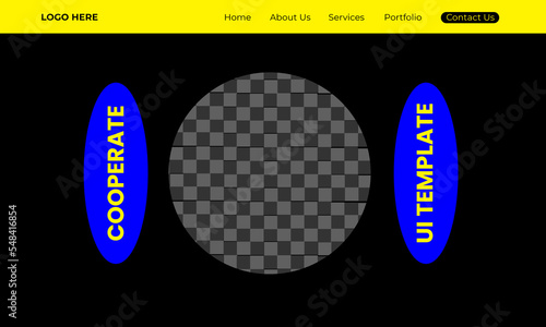 Creative minimalist home page or landing page for cooperate website ui/ux design template